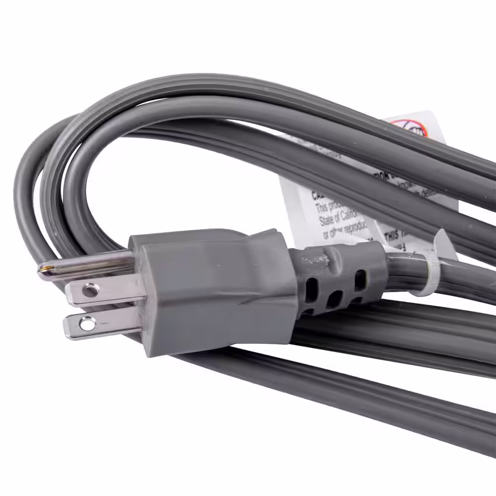 Bergen Industries 6 ft. 3-Wire Garbage Disposal Replacement Power Cord Straight Plug Gray