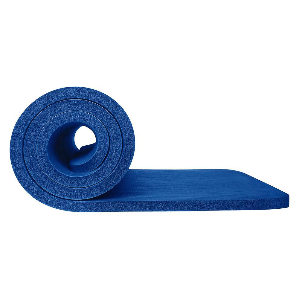None Blue High Density Yoga Mat 72 in. L x 24 in. W x 0.8 in. Pilates Exercise Mat Non Slip (12 sq. ft.)