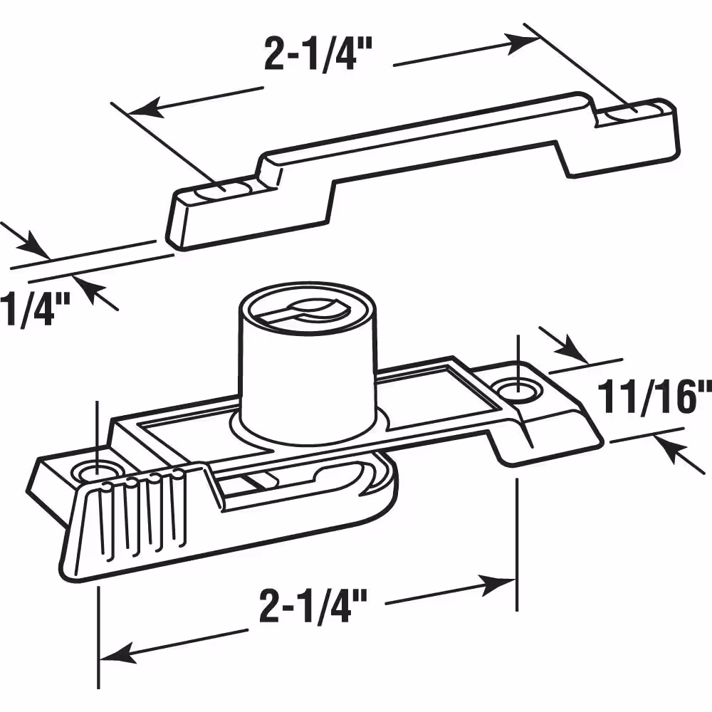 Prime-Line White, Slim-Line Keyed Sash Lock