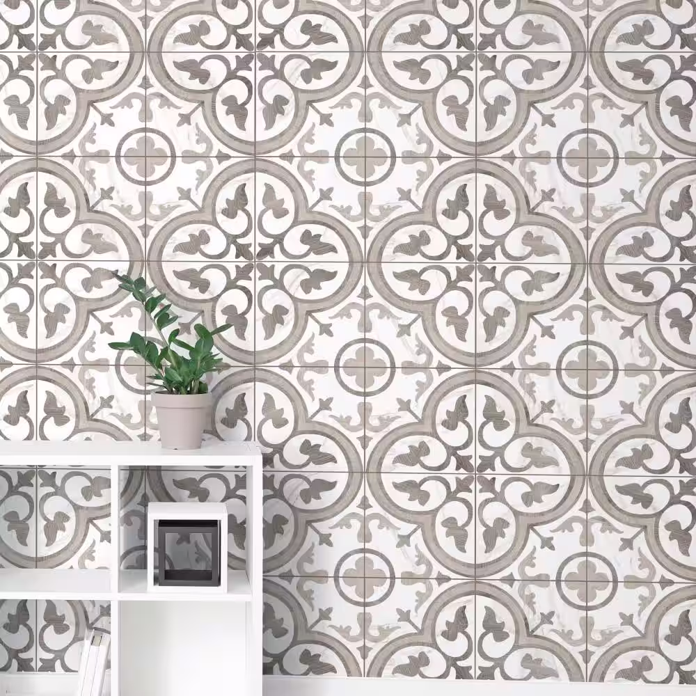 Merola Tile Ella Hill Amberes Grey-Bone 13 in. x 13 in. Ceramic Floor and Wall Tile (15.6 sq. ft./Case)