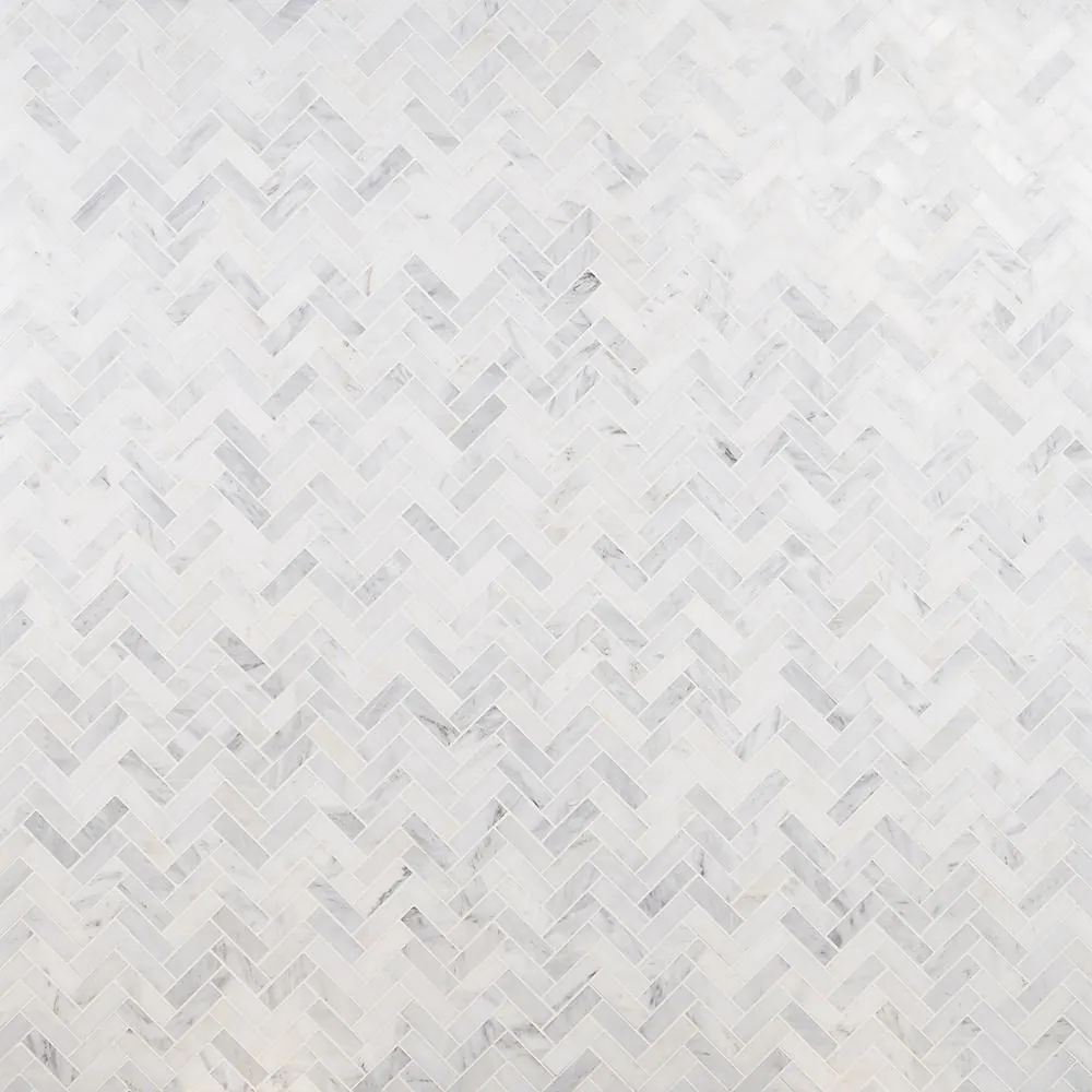 Ivy Hill Tile Oriental Sculpture Herringbone 12 in. x 12 in. x 8 mm Marble Mosaic Floor and Wall Tile