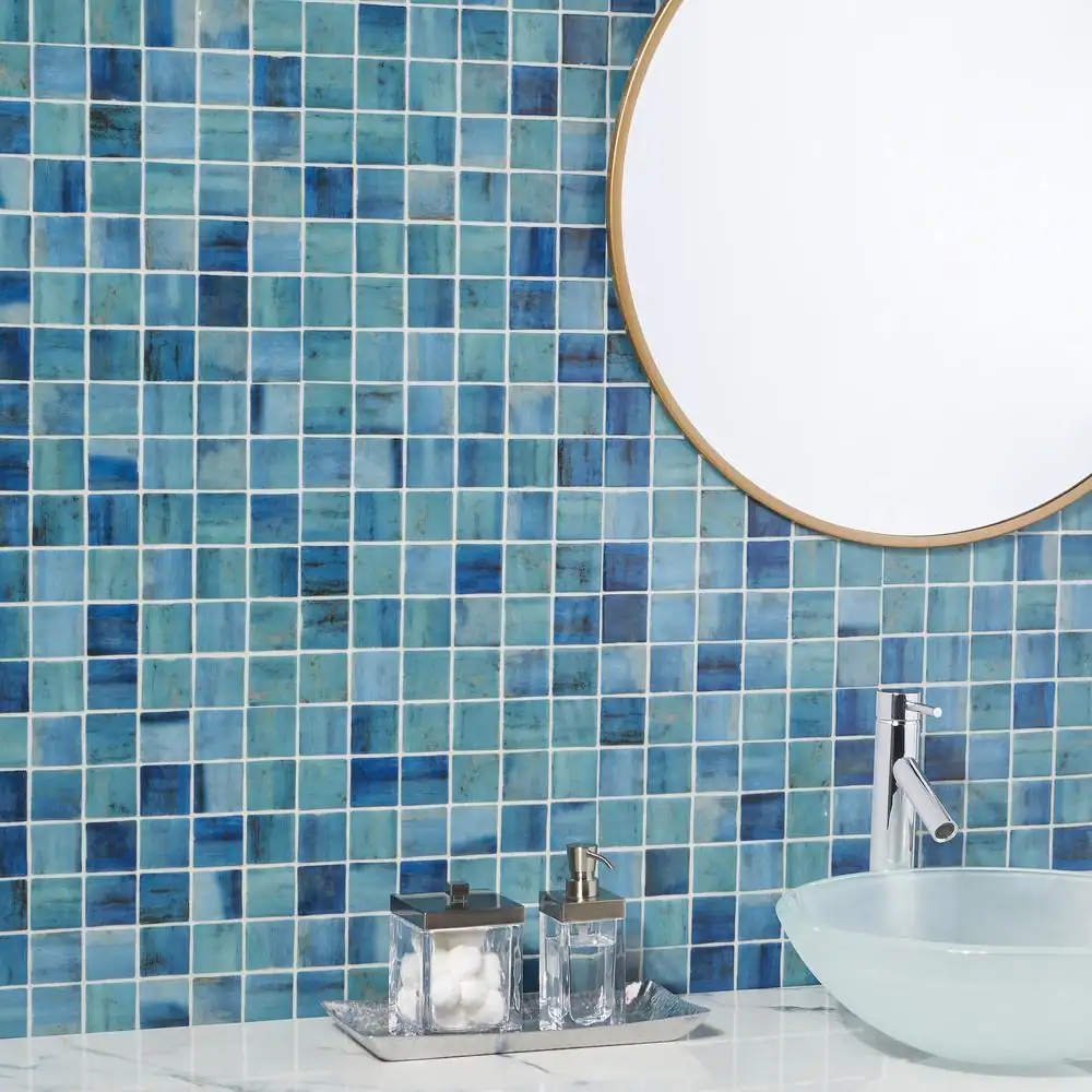 Ivy Hill Tile Rapids Barrier Reef 12.24 in. x 12.24 in. Polished Glass Floor and Wall Mosaic Pool Tile (1.04 sq. ft./Sheet)