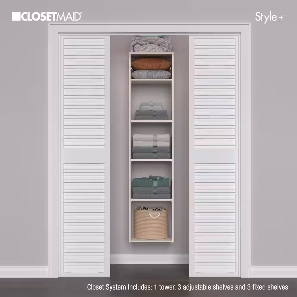 ClosetMaid Style+ 17 in. W Bleached Walnut Hanging Wood Closet Tower