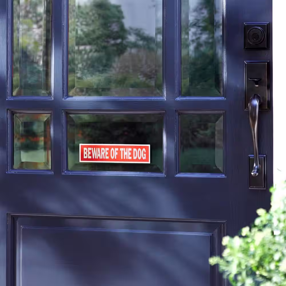 Everbilt 2 in. x 8 in. Adhesive Beware of Dog Sign
