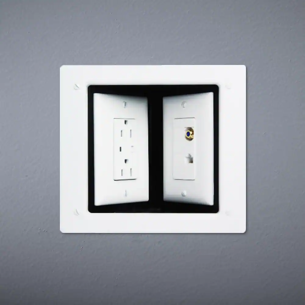 Legrand Pass & Seymour 2 Gang Recessed Steel Commercial TV Media Box , White