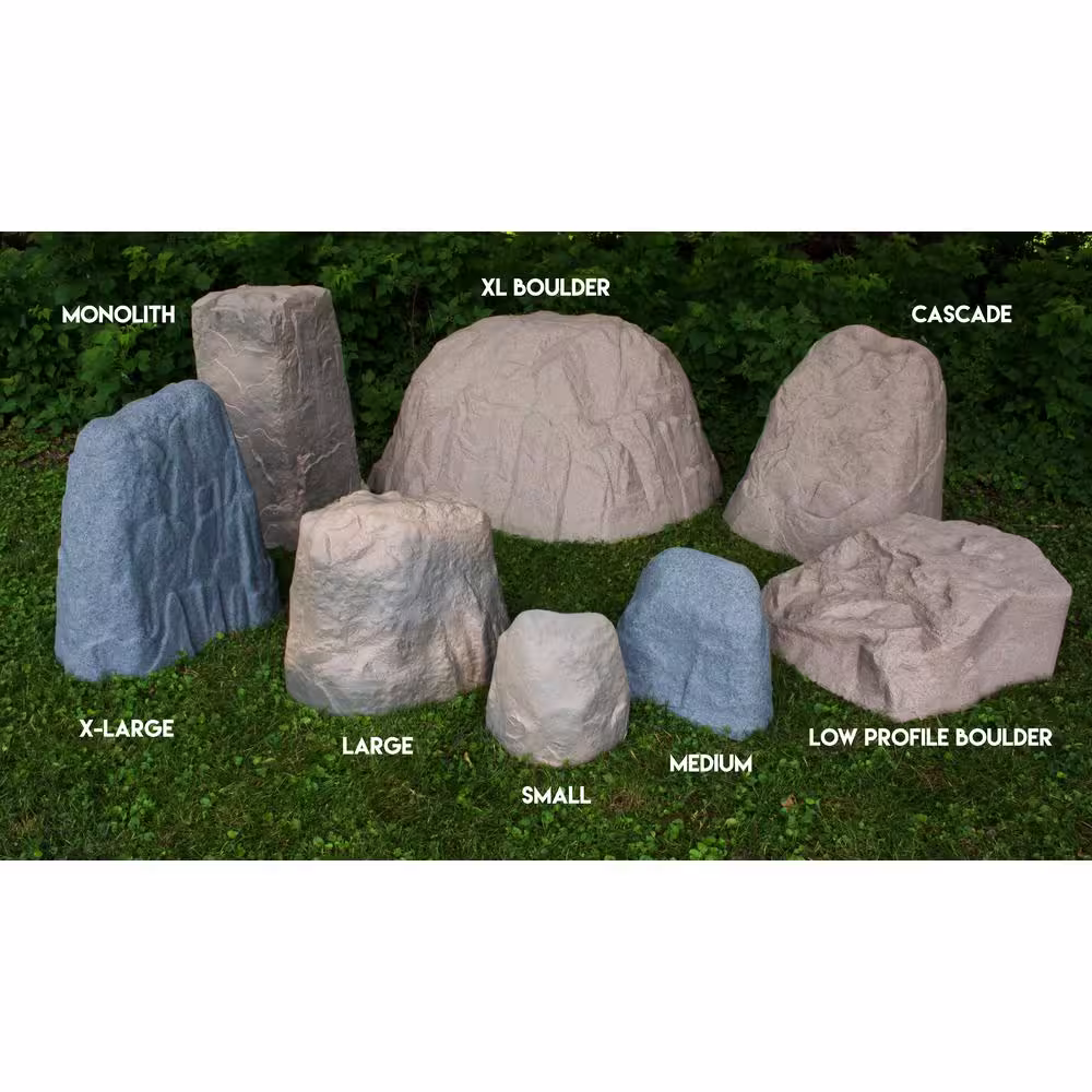 Emsco 36-3/4 in. H x 18 in. W x 19 in. L Monolith Landscape Granite Resin Rock Utility Cover