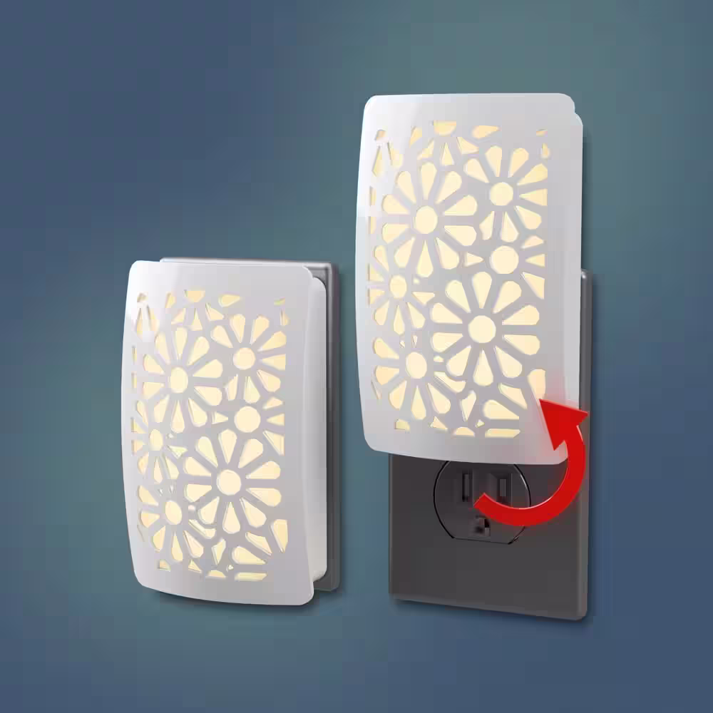 Westek White Floral Decoplug LED Night Light