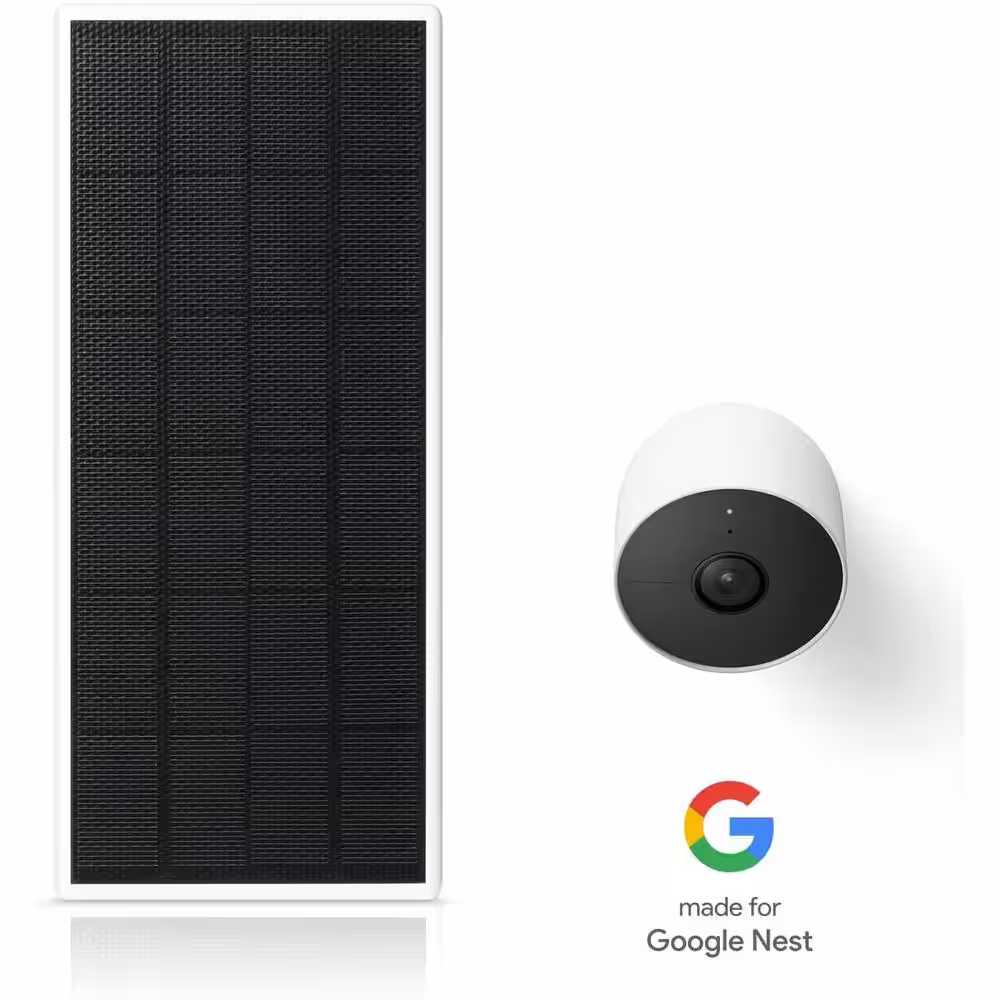 Wasserstein Solar Panel for Google Nest Cam (Battery) with 2.5-Watt Solar Power - Made for Google Nest