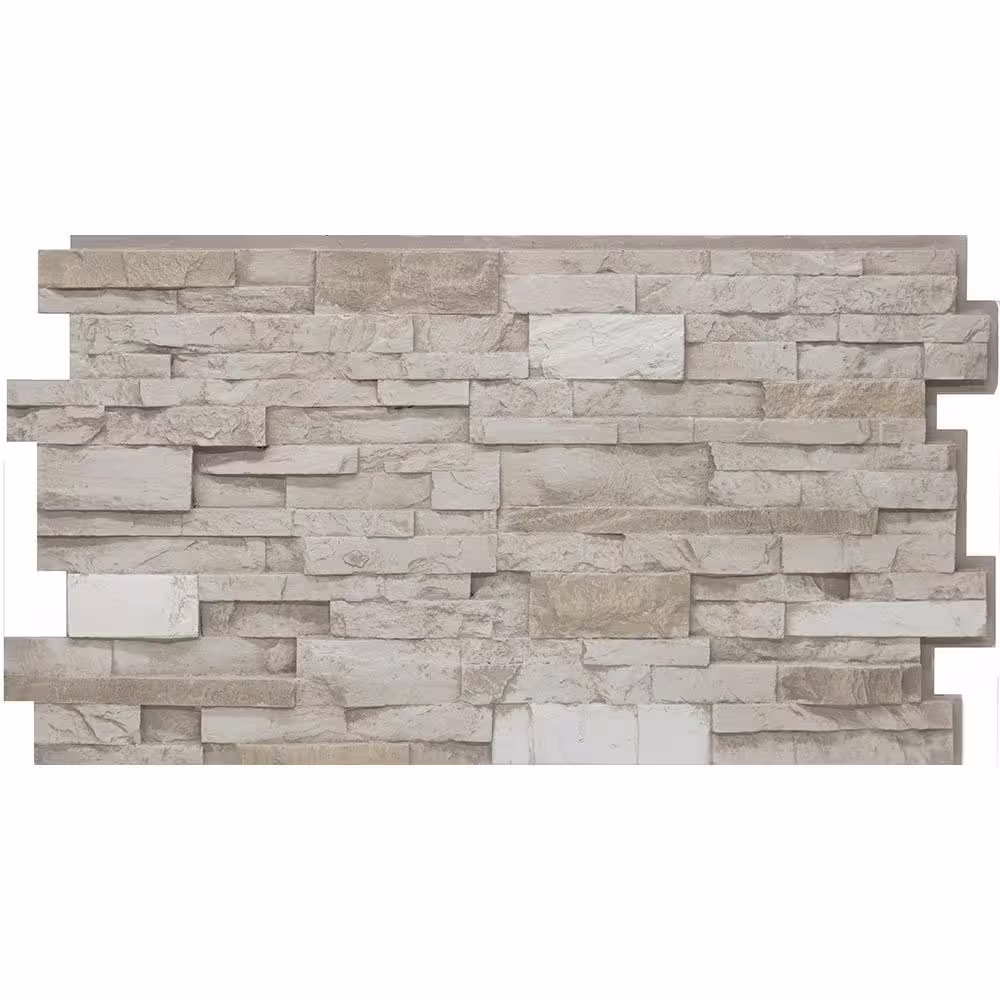 Urestone 24 in. x 48 in. Stacked Stone in Almond Taupe (4-Pack)