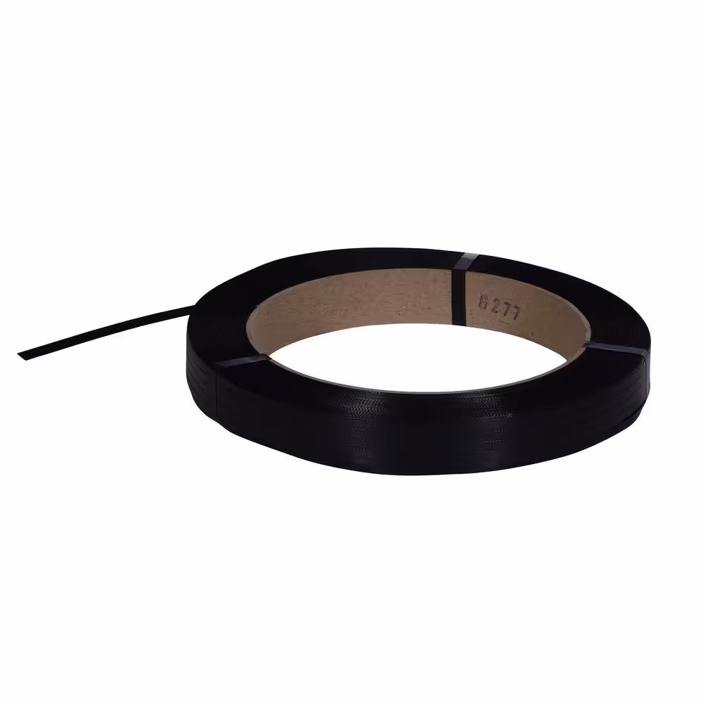 Vestil 4,500 ft. Roll 16 in. x 3 in. Core Heavy Duty Black Poly Strapping