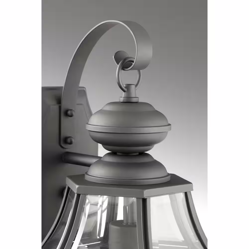 Progress Lighting New Haven Collection 3-Light Textured Black Clear Beveled Glass New Traditional Outdoor Hanging Lantern Light