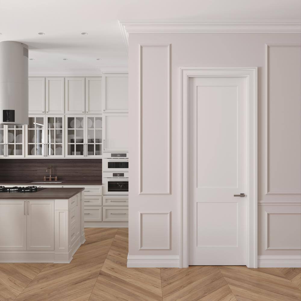 None 24 in. x 96 in. Left-Handed Solid Core Primed White Composite Single Prehung Interior Door Oil Rubbed Bronze Hinges
