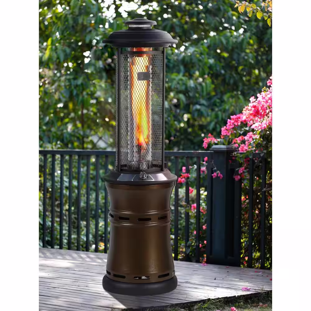 HeatMaxx 36,000 BTUs Outdoor Gas Patio Heaters Floor-Standing, Dancing Flame, Retractable Commercial