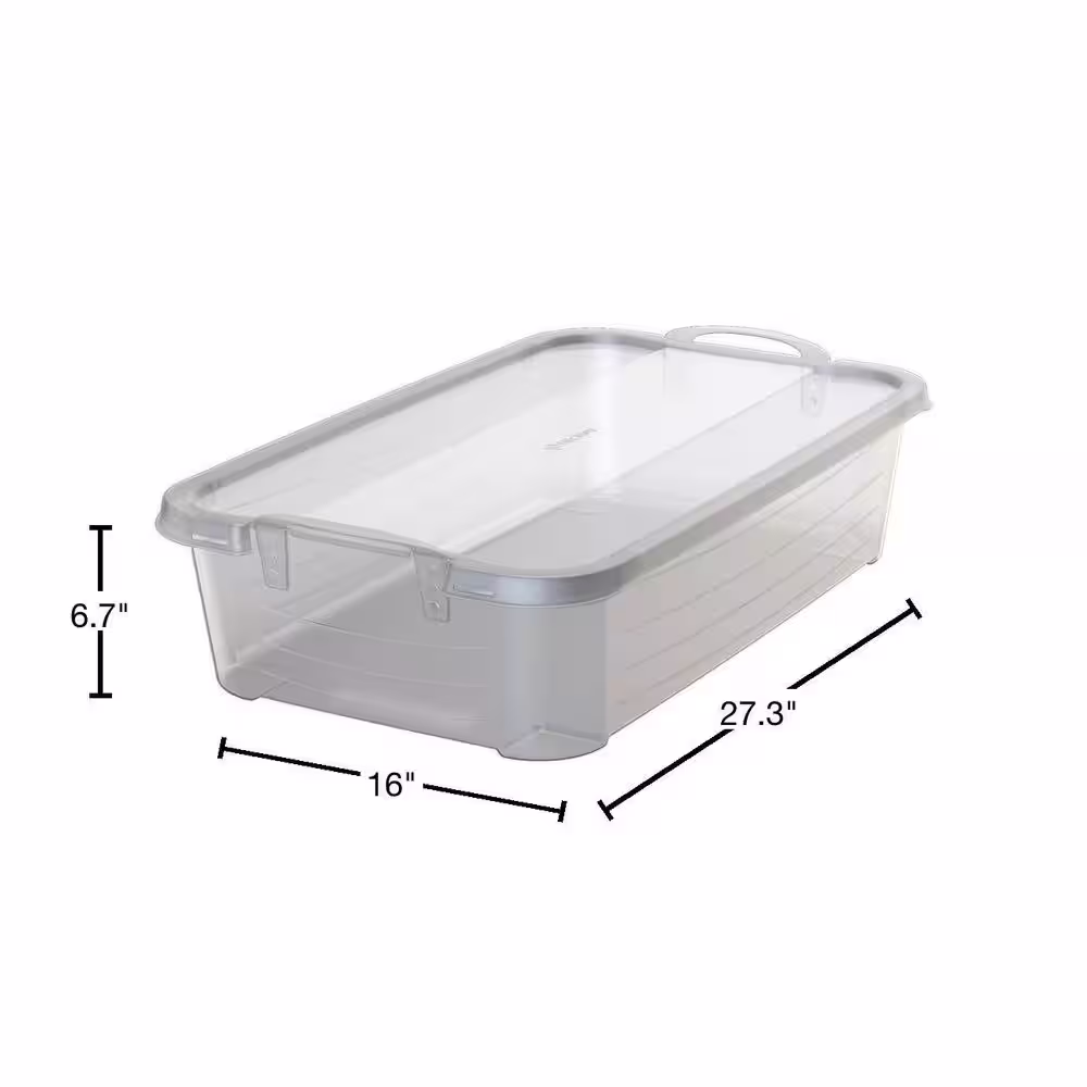 Life Story Clear Stackable Closet and Storage Box 34 Qt. Containers, (6-Pack)