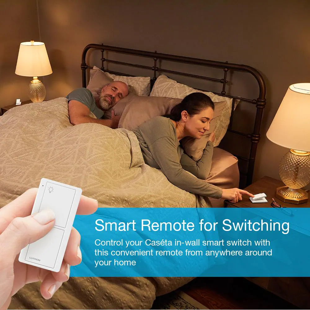 Lutron Pico Smart Remote (2-Button On/Off) for Caseta Smart Switch, White (PJ2-2B-GWH-L01)