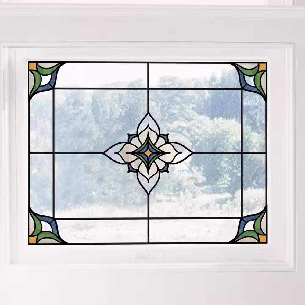 InHome Blue Alden Stained Glass Decal (Set of 2)