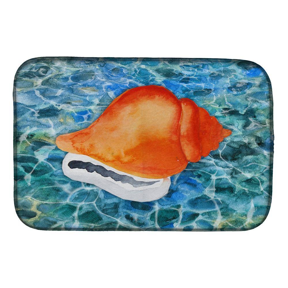 Caroline's Treasures 14 in. x 21 in. Sea Shell Dish Drying Mat