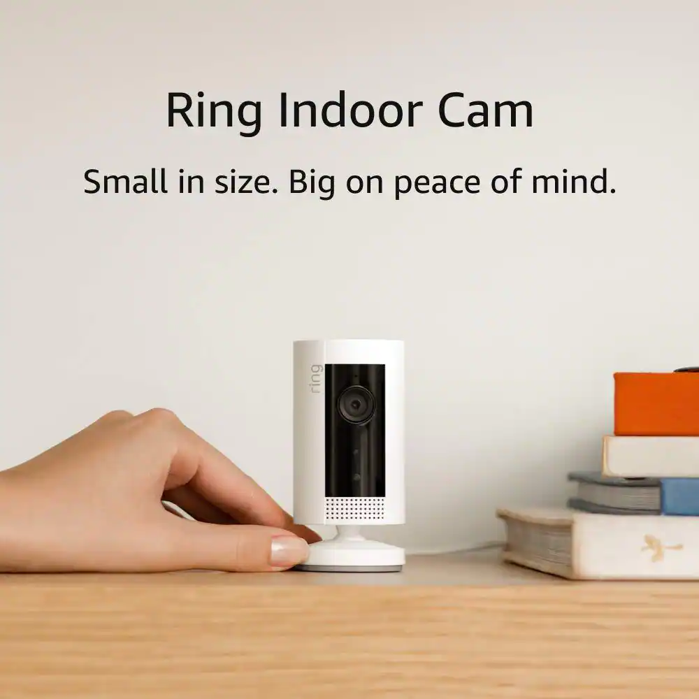 Ring Indoor Cam (1st Gen) - Plug-In Smart Security Wifi Video Camera with 2-Way Talk and Night Vision, White