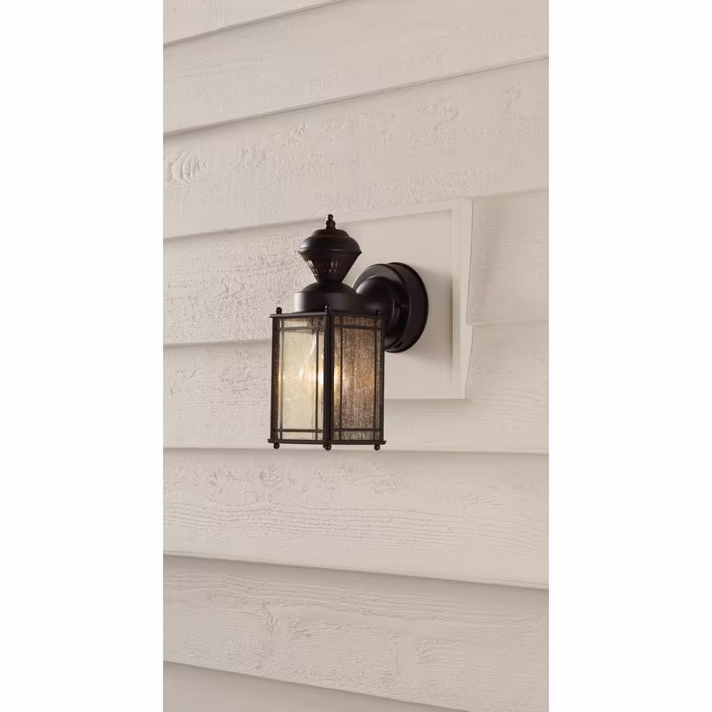 Hampton Bay Shaker Oil-Rubbed Bronze 150-Degree Farmhouse Outdoor 1-Light Wall Sconce
