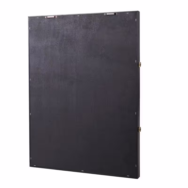 None 23.3 in. W x 31.3 in. H Black Jersey Picture Rectangle Frame Display Frame Case Acrylic Wooden Shadow Box with Hanger