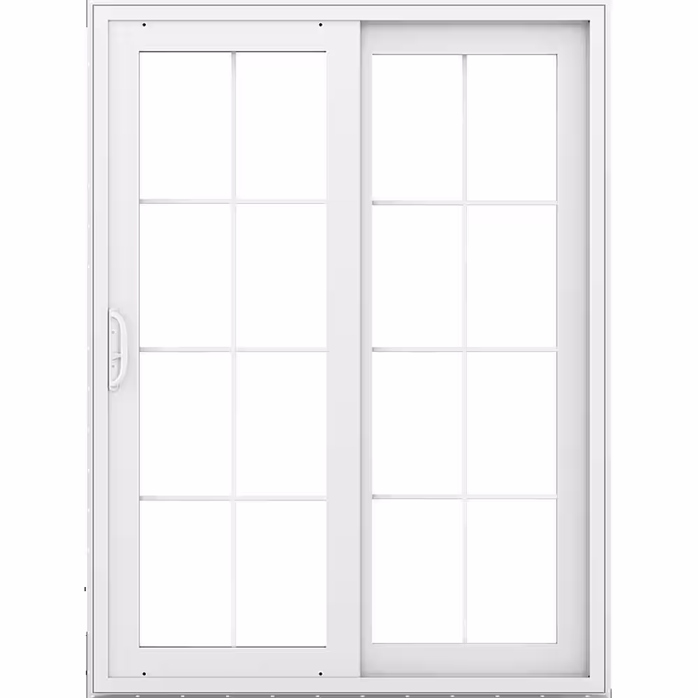 JELD-WEN V4500 60x80 Left-Hand Low-E White Vinyl Double Prehung Patio Door