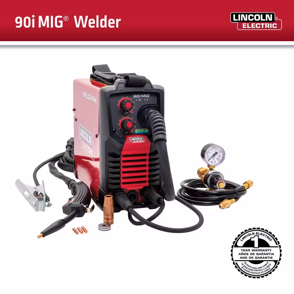 Lincoln Electric WELD-PAK 90i MIG and Flux-Cored Wire Feeder Welder with Gas Regulator