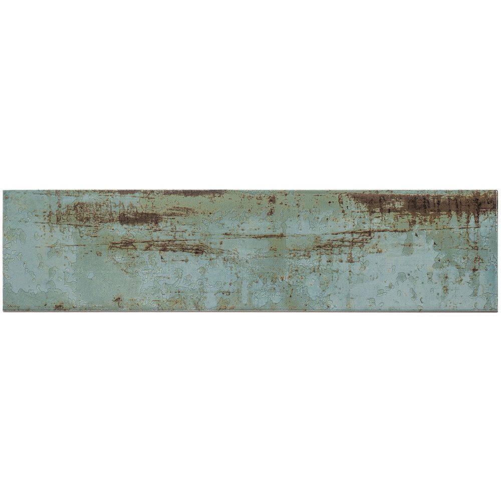 ANDOVA Serenite Dane Green/Brown 4 in. x 15 3/4 in. Smooth Ceramic Subway Floor and Wall Tile (11 sq. ft./Case)