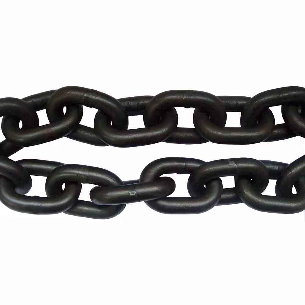 KingChain 3/8 in. x 37.5 ft. Grade 80 Heavy-Lifting Alloy Chain - Black Oxide Finish - Plastic Bucket