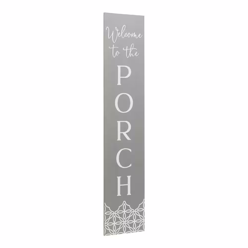 None Welcome to the Porch Vertical Gray Wood Wall Decorative Sign