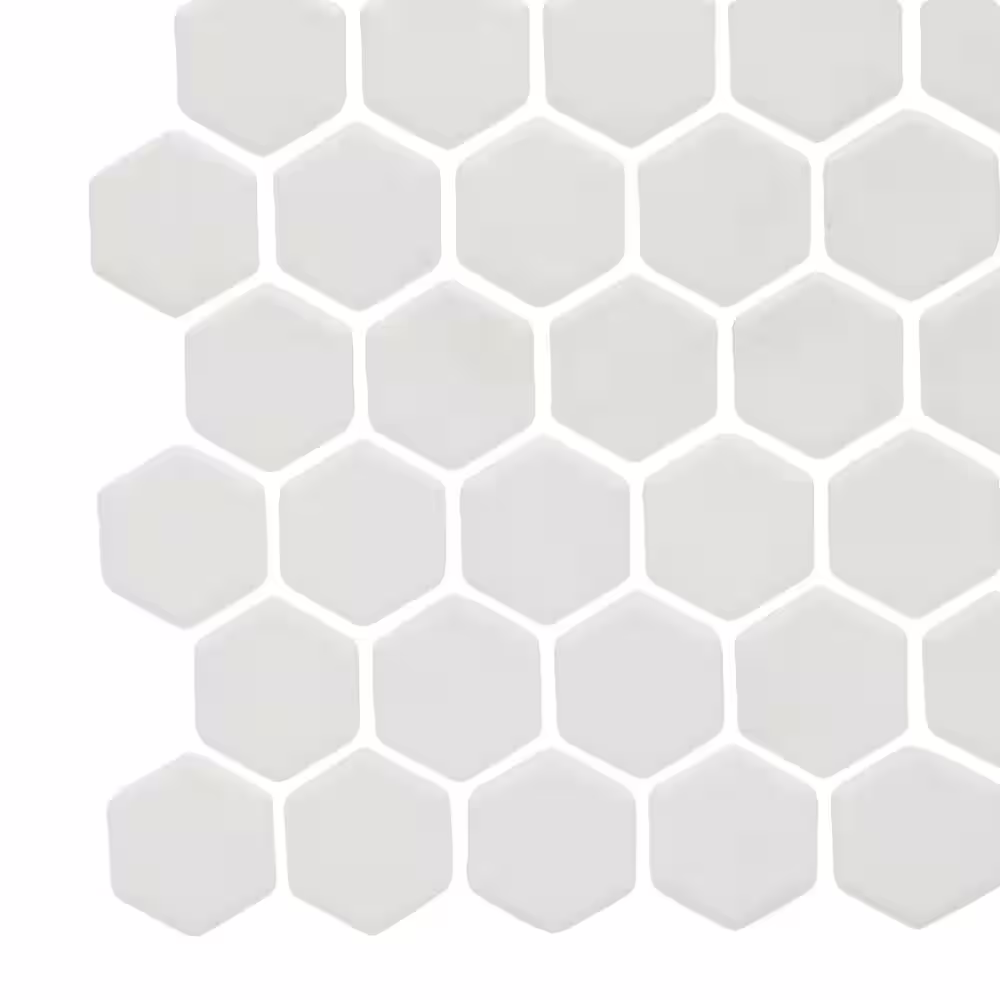 Daltile Keystones Unglazed Arctic White 12 in. x 24 in. x 6 mm Porcelain Hexagon Mosaic Floor and Wall Tile (21 sq. ft. / case)