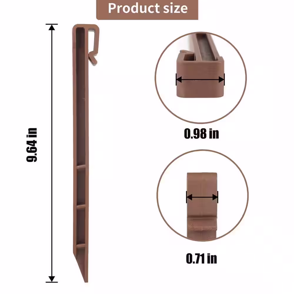 None 9.64 in. Brown Plastic Landscape Anchoring Spikes (12 Per Pack)