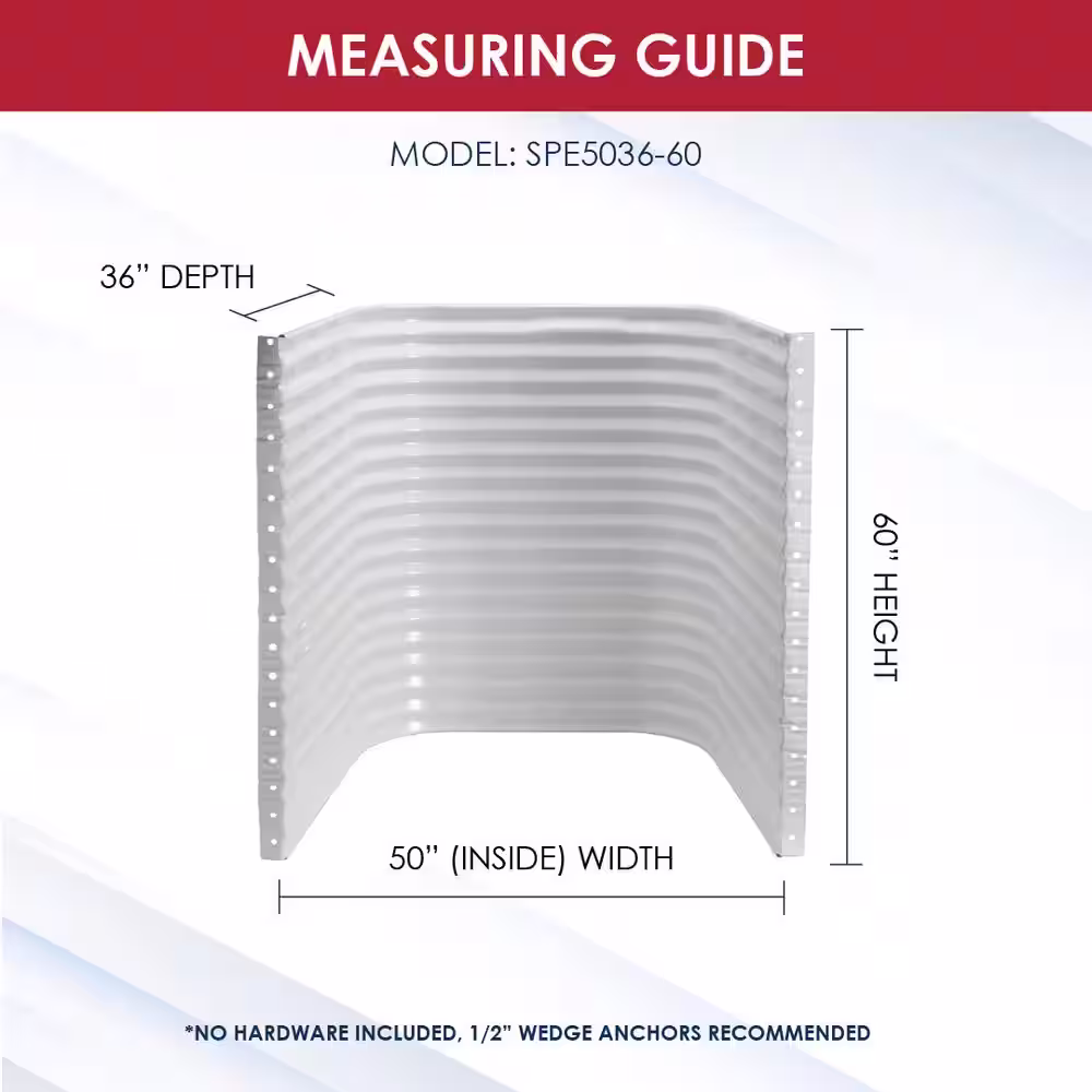 SHAPE PRODUCTS 50 in. W x 36 in. D x 60 in. H White Steel Egress Window Well