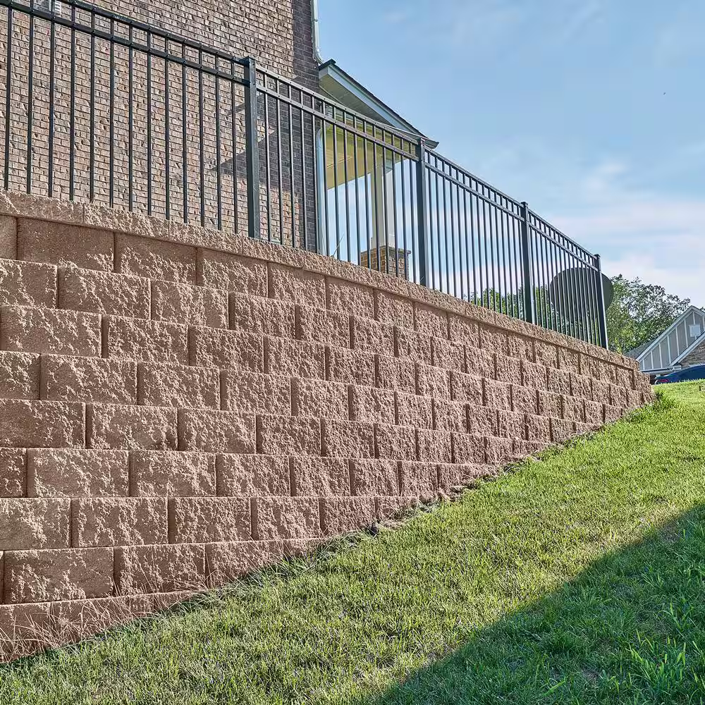 Pavestone Regal Stone Pro Rock Face 8 in. H x 12 in. L x 18 in. W Sandstone Blend Concrete Wall Block (36-Pieces/36 sq. ft/plt)