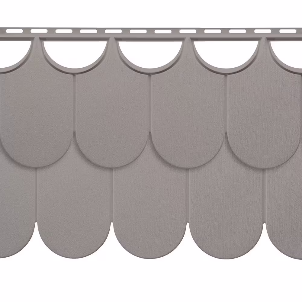 None NovikShake HR Half Round (10 in. x 32 in.) Polymer Siding in Coventry Gray (22 Panels Per Box, 32.2 sq. ft.)