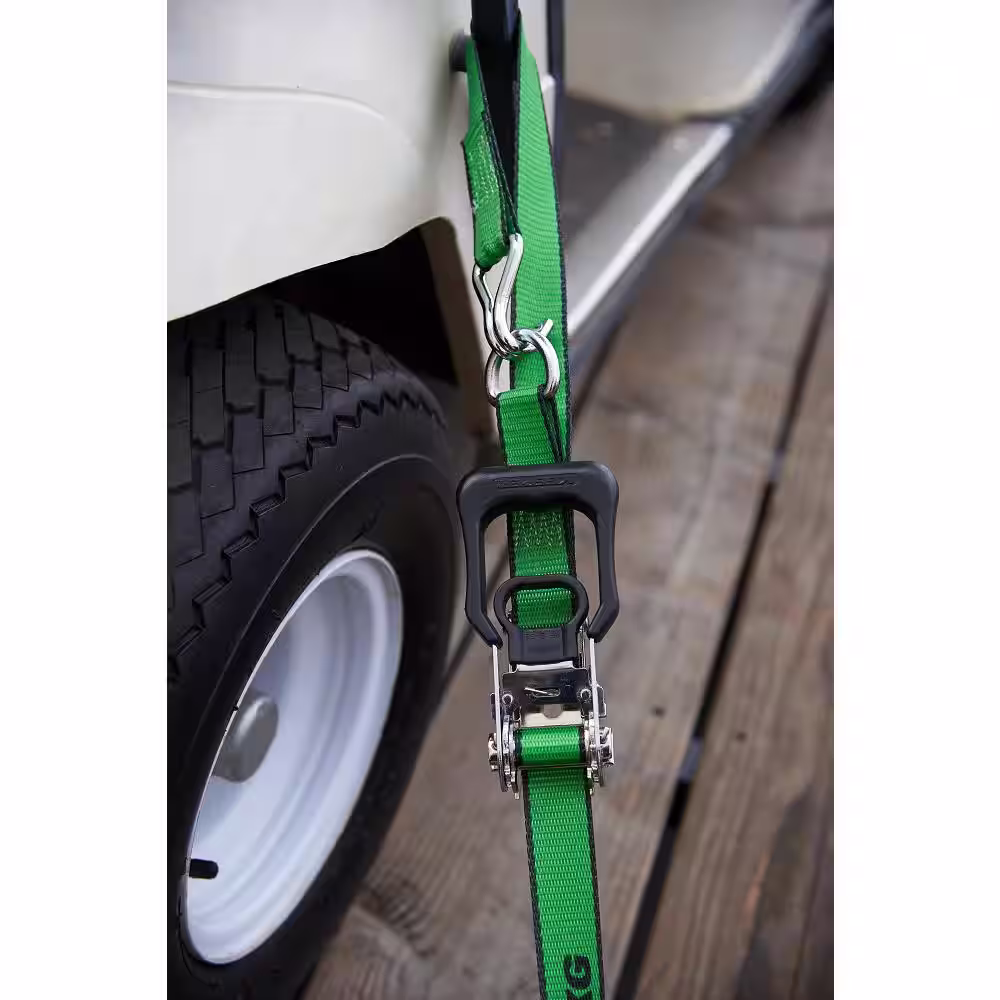 None 1.25 in x 16 ft. 1,000 lbs. Chrome Ratchet Tie Down Strap (2 Pack)