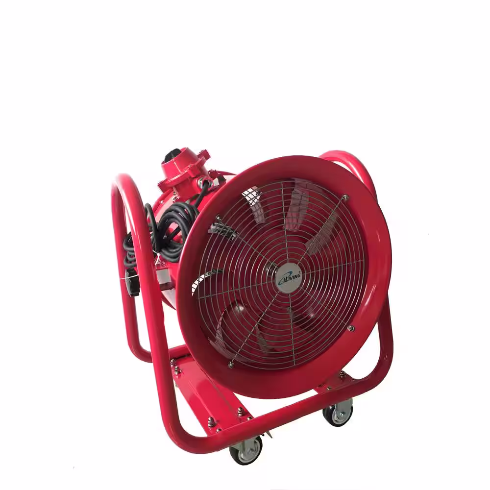 iLIVING Explosion Proof 16 in. Ventilation Floor Fan, with 1100-Watt, 4240 CFM, Red