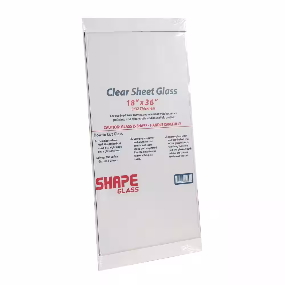 None 18 in. x 36 in. x .09375 in. Clear Glass