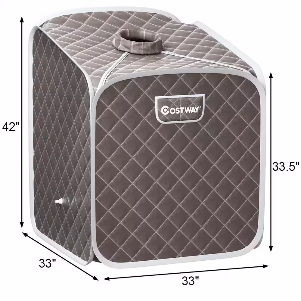 Costway 1-Person Portable 2L Steam Sauna Spa Tent Chair Grey