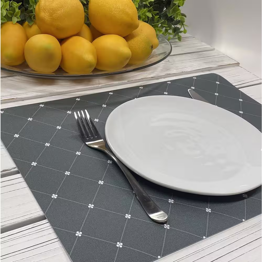 DASCO 17 in. x 12 in. Green Vinyl Placemats (Set of 6)