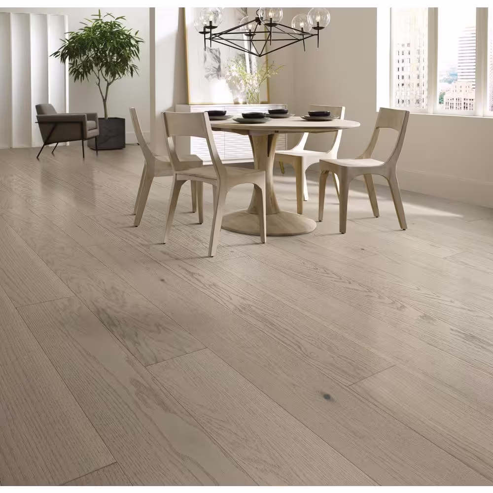 Shaw Pavilion Oak Shire Red Oak 3/8 in T x 6.4 in W Water Resistant Wire Brush Engineered Hardwood Flooring (30.5 sqft/case)