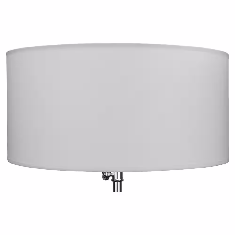 FenchelShades.com 17 in. Top Diameter x 17 in. Bottom Diameter x 8 in. H Linen White Drum Lamp Shade