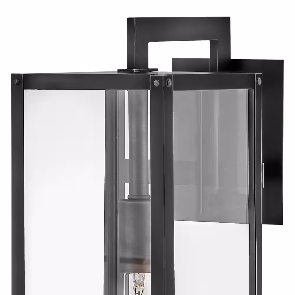 HINKLEY Max 1-Light Black Hardwired Outdoor Wall Lantern Sconce