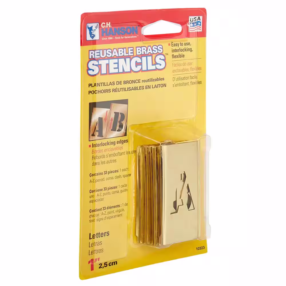 C.H. Hanson 1 in. Stencil Letter Set (33-Piece)
