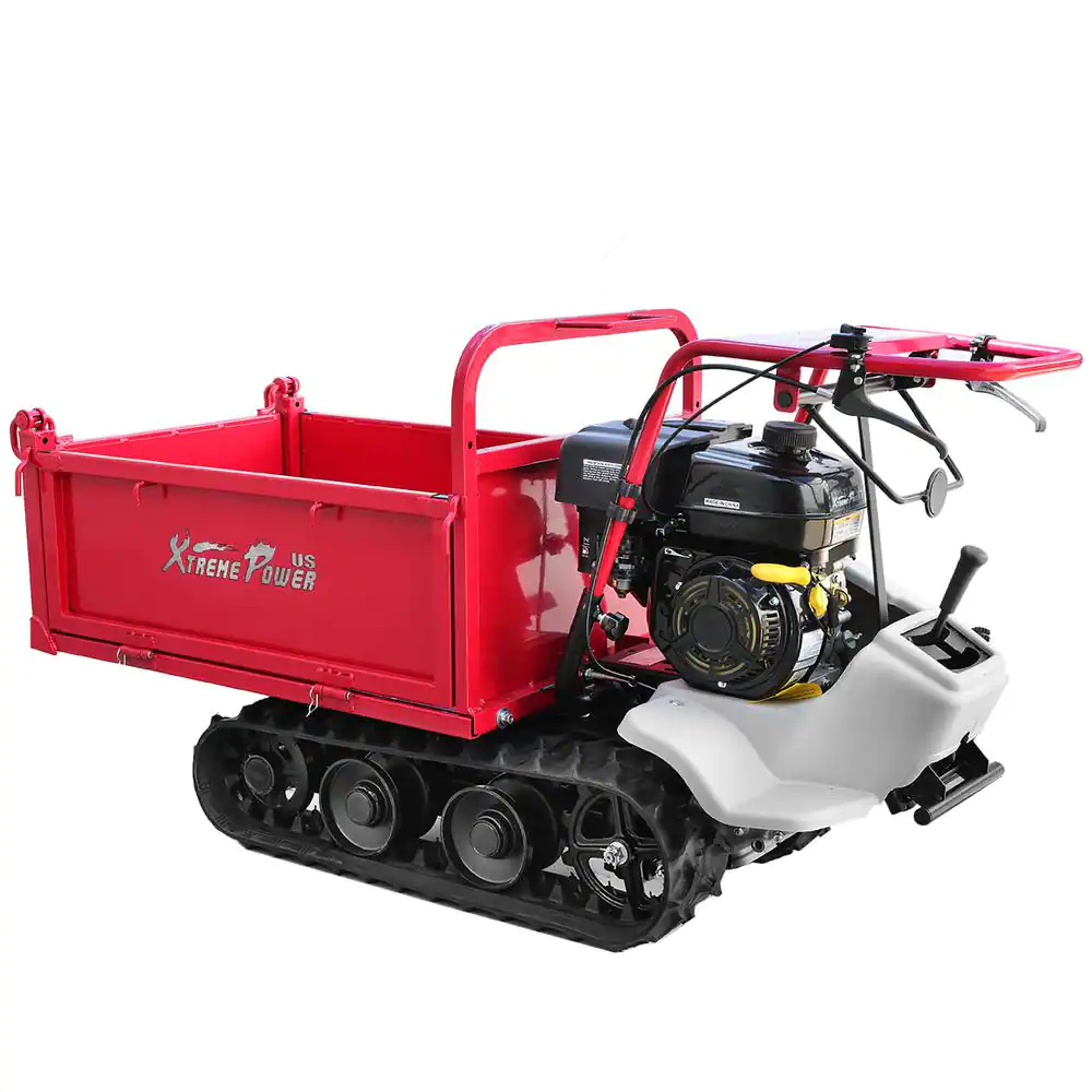 XtremepowerUS 7 HP 3-Speed All Terrain Powered Track Barrow Dumper - 850 lbs. Capacity