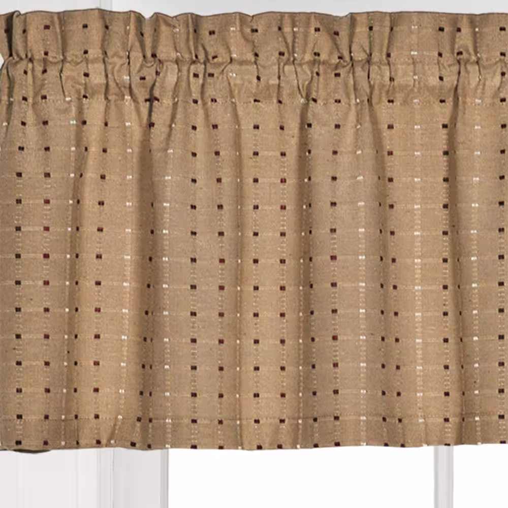 SKL Home Tan Polka Dot Rod Pocket Curtain - 58 in. W x 13 in. L