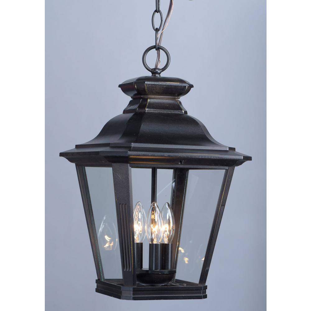 Maxim Lighting Knoxville 11 in. Wide Bronze 3-Light Outdoor Hanging Lantern