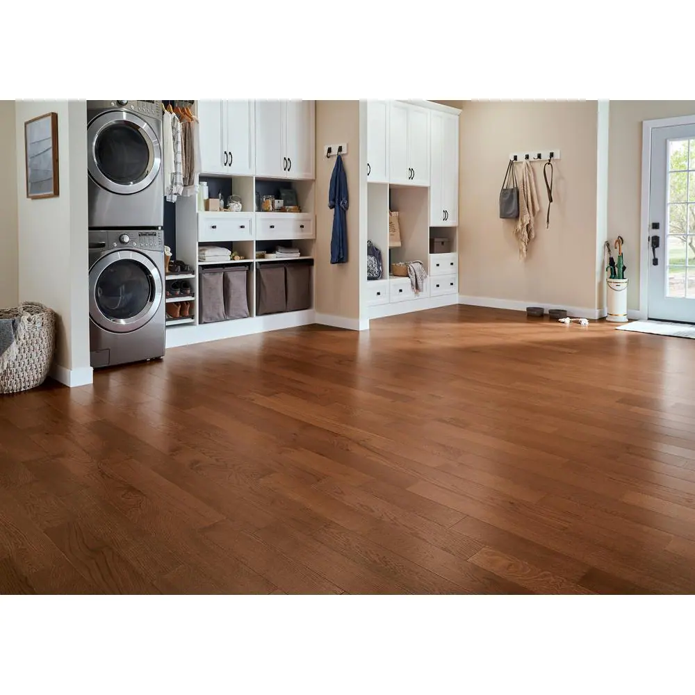 Bruce Hydropel Gunstock Oak 7/16 in. T x 5 in. W Waterproof Engineered Hardwood Flooring (22.6 sqft/case)