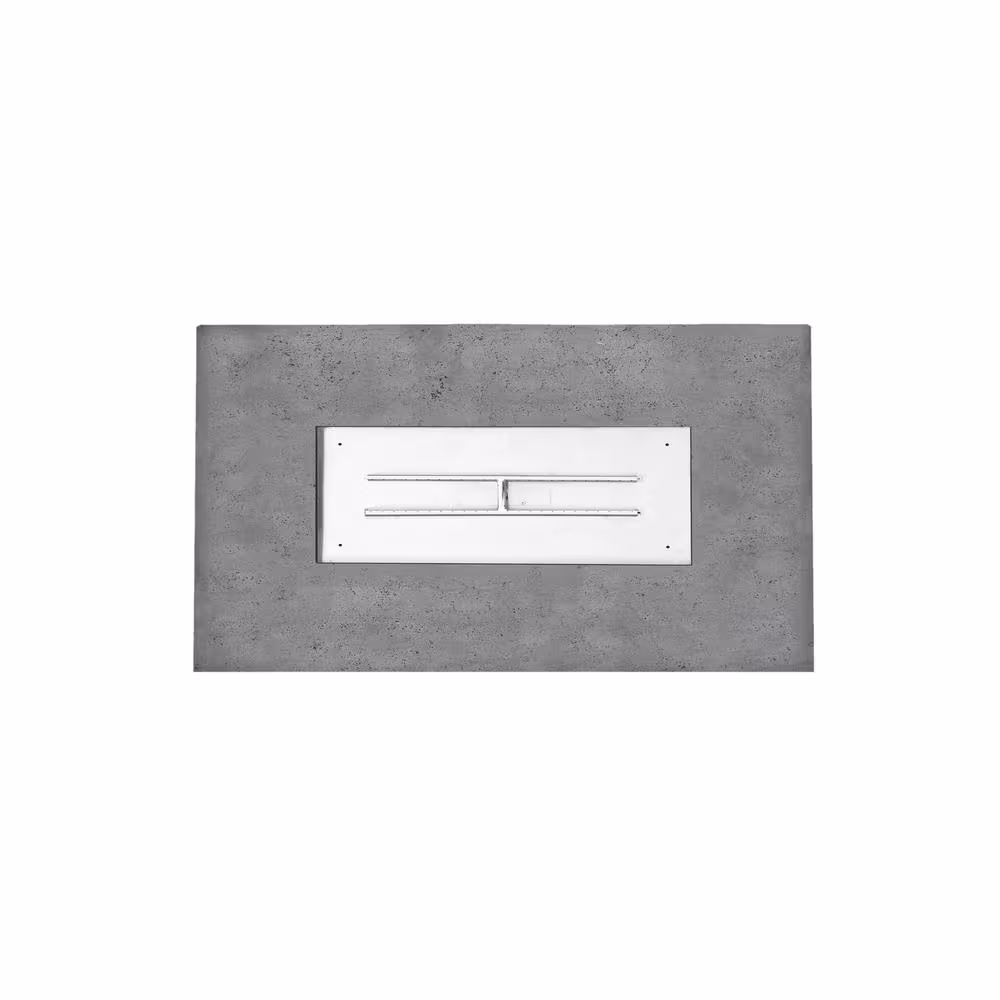 Natco Tiburon 56 in. x 16 in. Rectangle Concrete Propane Fire Pit Table in Pewter w-27 lbs. Bag of 0.75 in. Black Lava Rocks