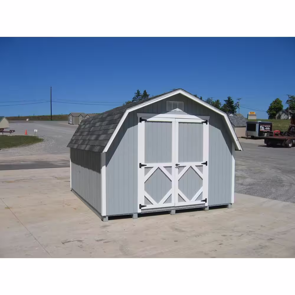 LITTLE COTTAGE CO. Classic Gambrel 8 ft. x 12 ft. Wood Storage Building DIY Kit with 4 ft. Sidewalls with Floor