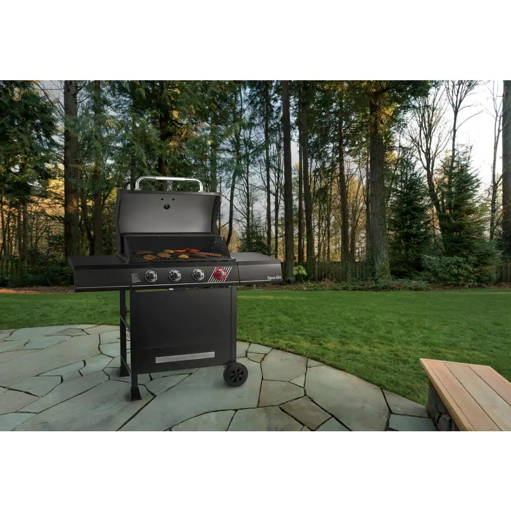 Dyna-Glo 4-Burner Propane Gas Grill in Matte Black with TriVantage Multifunctional Cooking System